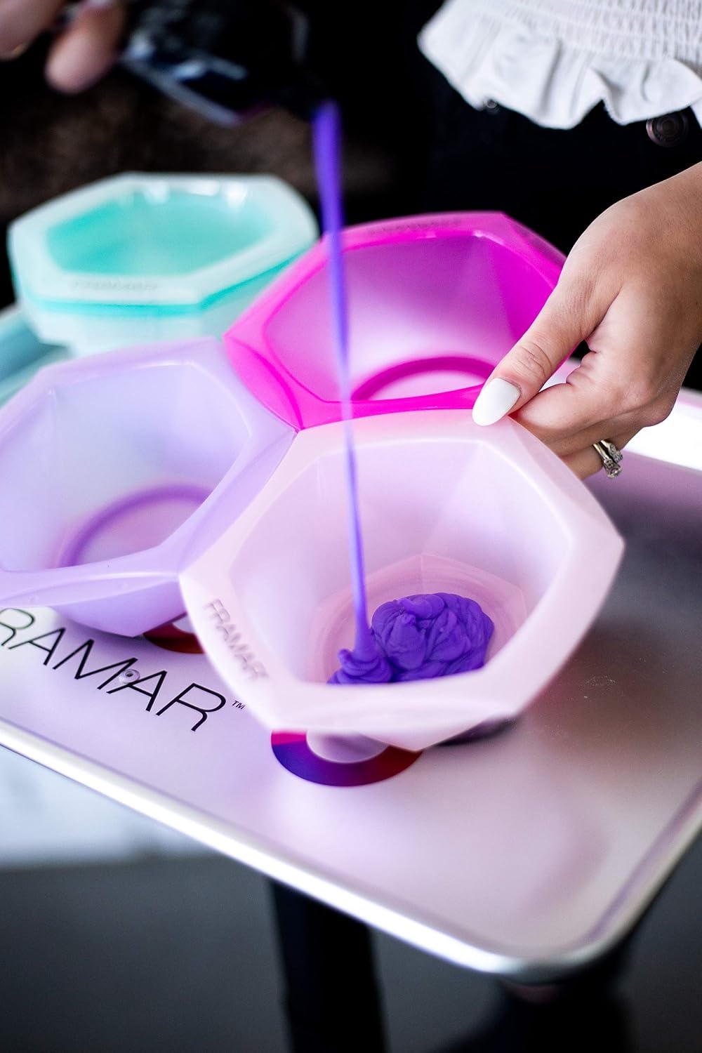 image:imageFRAMAR Connecting Hair Dye Bowl Set Hair Color Bowls For Hairstylist  7PcMulticolor