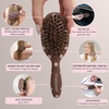 image:imageFRAMAR Small Boar Bristle Hair Brush For Women Mini Hair Brush For PurseChocolate Polka Dots