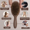 image:imageFRAMAR Small Boar Bristle Hair Brush For Women Mini Hair Brush For PurseChocolate Stripes