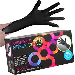 image:imageFRAMAR Black Disposable Gloves Large 12 INCH Latex Free Gloves LargeMedium Pack of 100