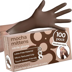 image:imageFRAMAR Brown Nitrile Gloves Medium Gloves Disposable Latex Free100Medium