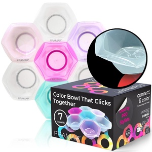image:imageFRAMAR Connecting Hair Dye Bowl Set Hair Color Bowls For Hairstylist  7PcMulticolor