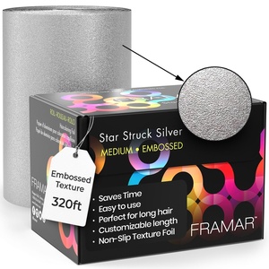 image:imageFRAMAR Gingham Pink Hair Foil Roll Hair Foils For Highlighting Long HairSilver