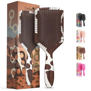 image:imageFRAMAR Paddle Hair Brush For Women  Wet Paddle Brush For Thick Hair Wet Hair Brushes For Women Hair Brush Detangler  Reduces Breakage  ChampagneCow Print