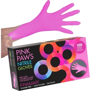 image:imageFRAMAR Pink Gloves Disposable Latex Free Pink Nitrile Gloves Small SalonMedium  100 Count Pack of 1