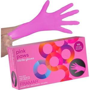 image:imageFRAMAR Pink Gloves Disposable Latex Free Pink Nitrile Gloves Small SalonXLarge