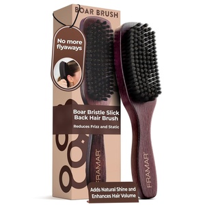image:imageFRAMAR Slick Back Hair Brush Boar Bristles Slick Back Brush  Brown VelvetBrown Velvet