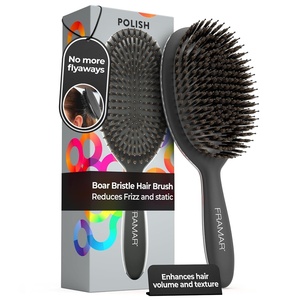 image:imageFRAMAR Soft Boar Bristle Hair Brush For Women Boars Hair Brush For WomenBlack