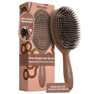 image:imageFRAMAR Soft Boar Bristle Hair Brush For Women Boars Hair Brush For WomenChocolate