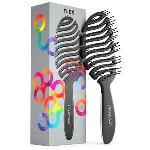image:imageFRAMAR Vented Hair Brush For Women Flex Brush Wet Hair Brush DetanglerBlack  Flex