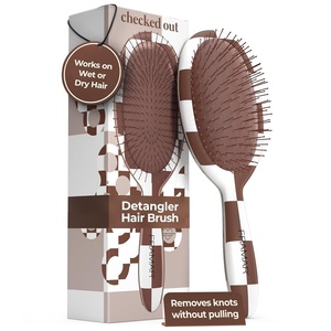 image:imageFramar Detangling Brush for Curly Hair Hair Brushes for Women DetanglerChocolate Checkered