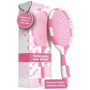 image:imageFramar Detangling Brush for Curly Hair Hair Brushes for Women DetanglerPink Checkered