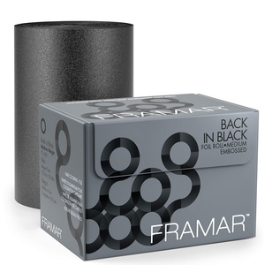 image:imageFRAMAR Back in Black Embossed Roll Aluminum Foil Hair Foils For Highlighting  Medium 320 ft